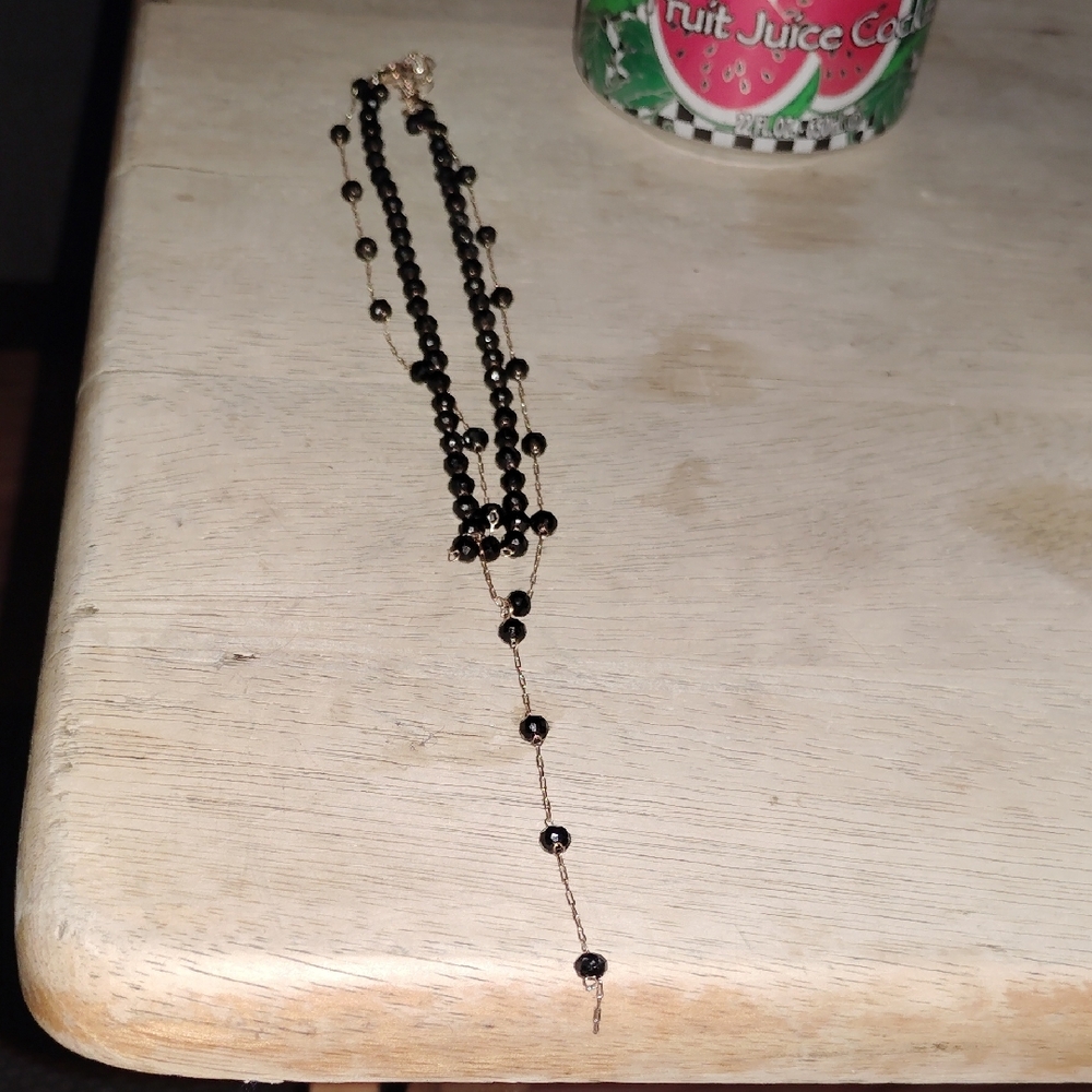 Elegant Black Beaded Necklace